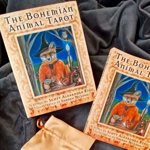 Bohemian Animal Tarot deck,guidebook, and satin satchel - Picture 2 of 10